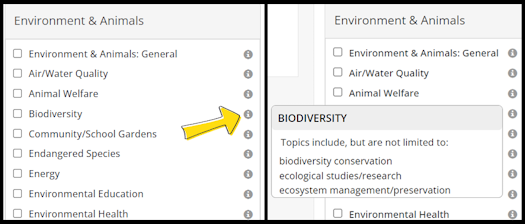 Icon for more search term information