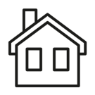 a house with a chimney and two windows