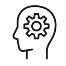 profile of a head with a gear inside