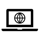 Laptop with an Outline of a Globe