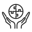 Hands Surrounding a Circular Puzzle